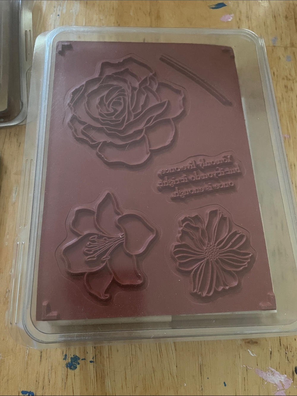 Retired Stamp in' Up! Fifth Avenue Floral Wood Mount Stamp Set - Picture 2 of 2